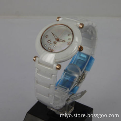 Ladies' ceramic watch with shell dial, fancy, novelty and nice, OEM and ODM orders are welcome